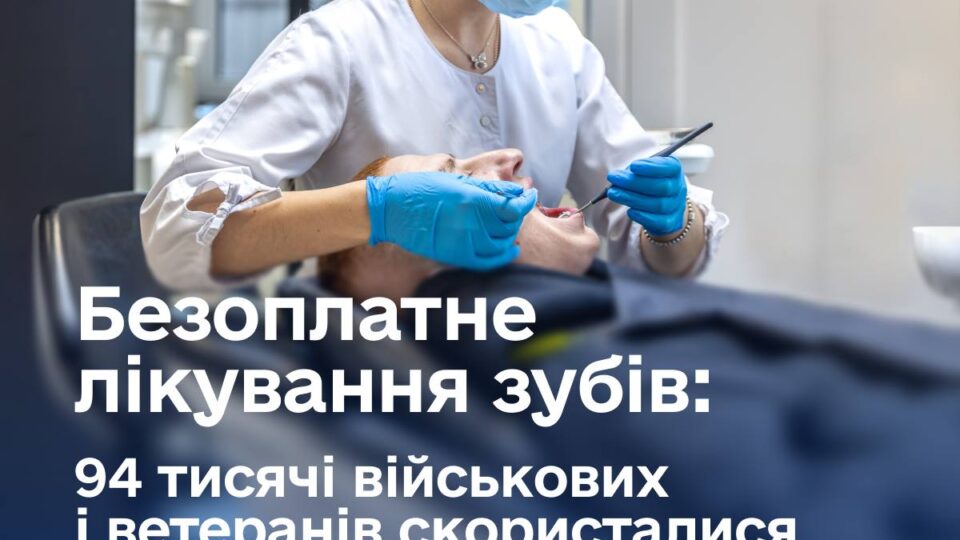 Майже 94 тисячі ветеранів отримали безоплатну стоматологічну допомогу у 2025 році  
