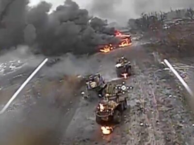 Бійці «Тайфун» спалили штурмову колону рф з десантом на квадроциклах  