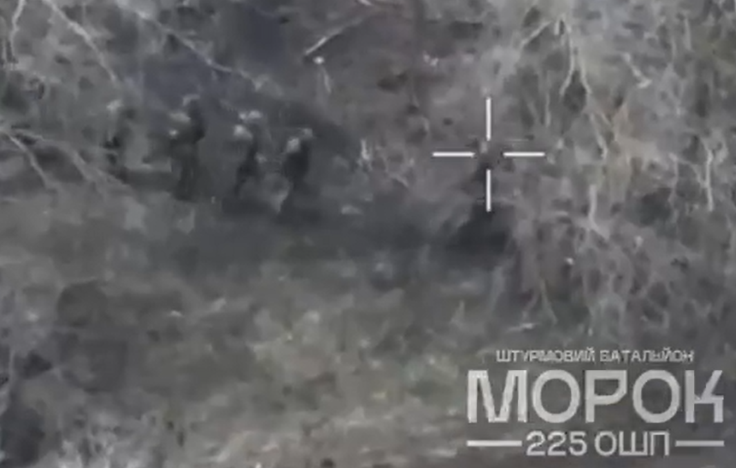 бійці 225 полку ведуть полонених