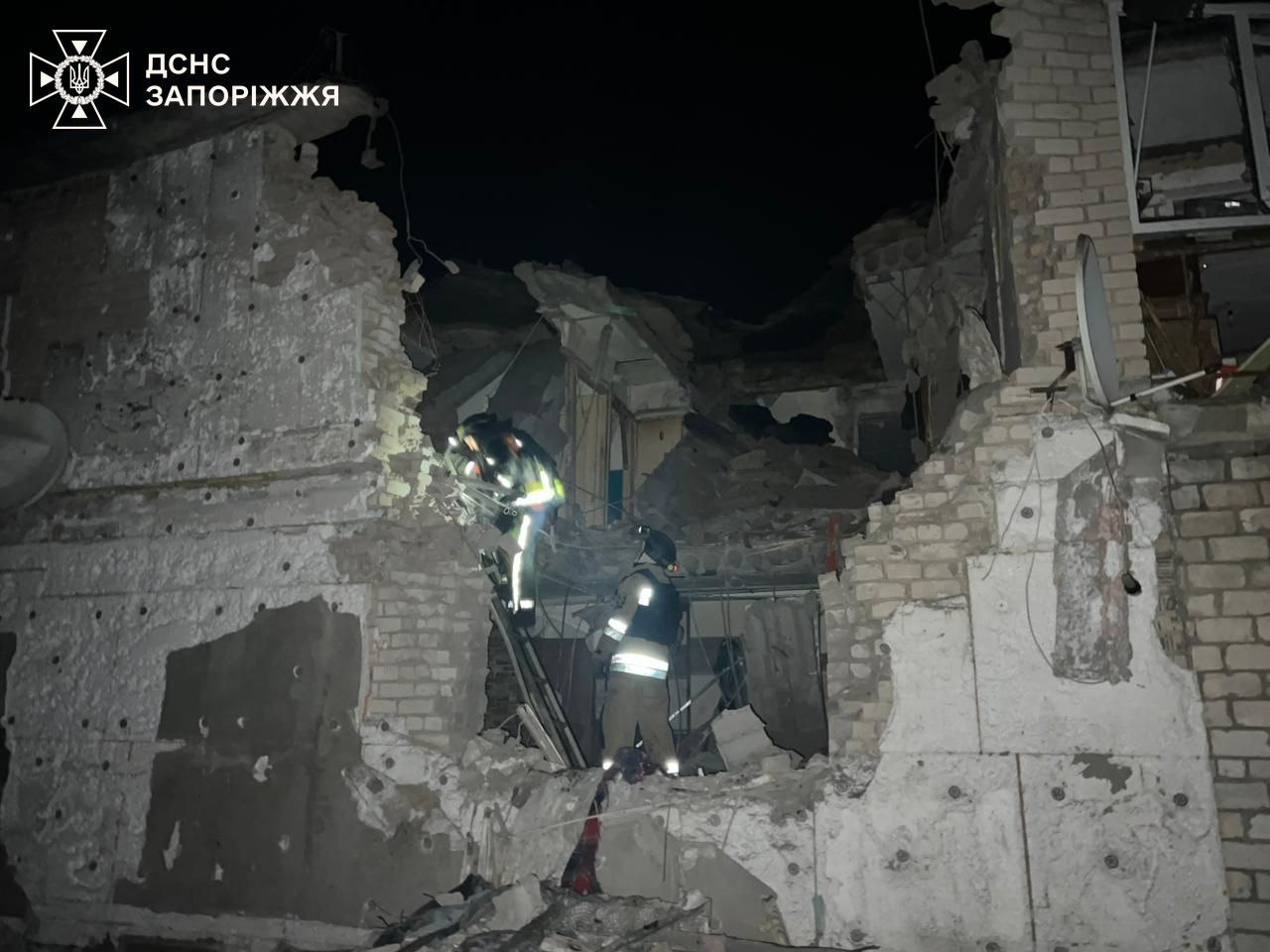 Зруйнований будинок у Запоріжжі.