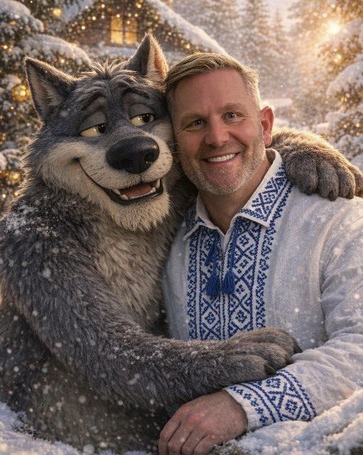 Жартівливий колаж Олександа Оксанченка з анімаційним вовком 