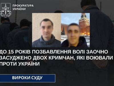 Зрадили Україну та воювали за рф — двох кримчан засуджено до 15 років з конфіскацією майна  