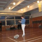 Михайло Жлуктенко в юні роки на змаганнях з фехтування