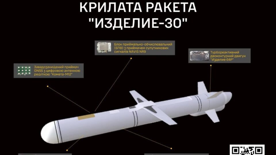 ГУР оприлюднило компоненти та будову нової крилатої ракети рф «іздєліє-30»  