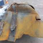 Фрагмент маршового двигуна північнокорейської ракети КN-23 із залишками короба типу гаргрот