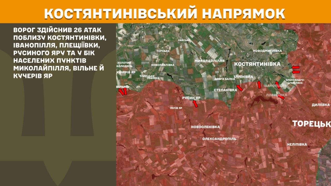 Мапа Костянтинівського напрямку