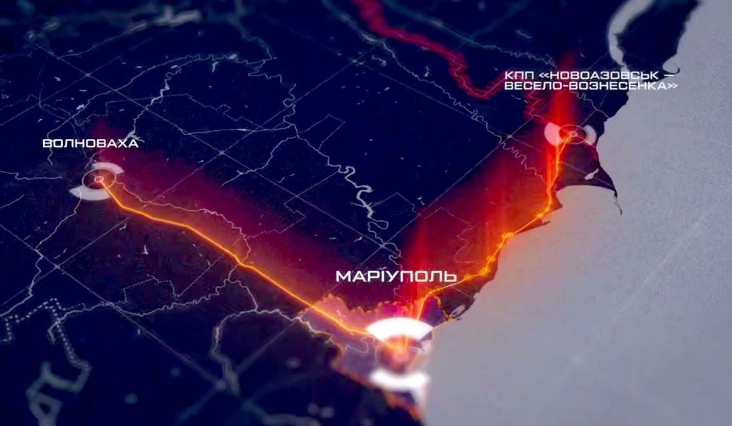 Карта з логістикою росіян для Маріуполя