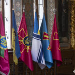 Прапори військових підрозділів на заході програми «Духовне відновлення культурою» для військових