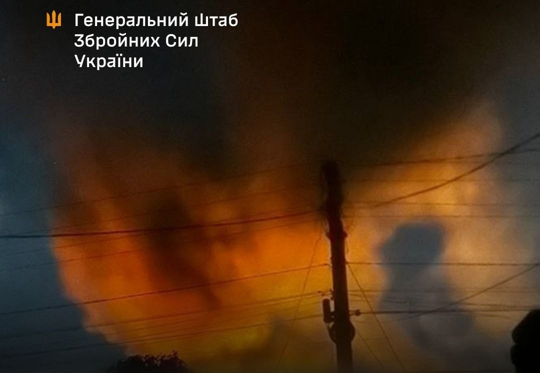 Ілюстрація пожежі на тимчасово окупованій території