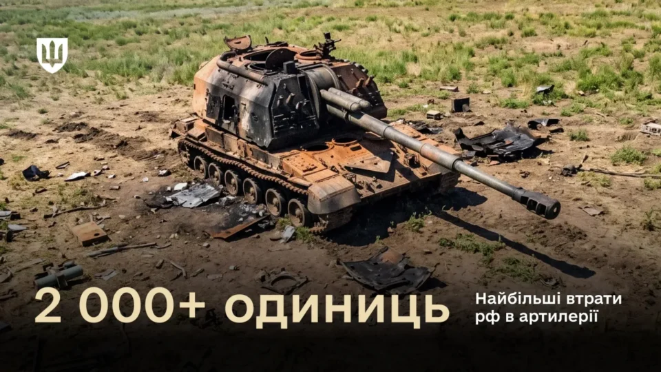 Наймасовіший артоцид: у червні Сили оборони вивели з ладу понад 2 000 одиниць артилерії рф 