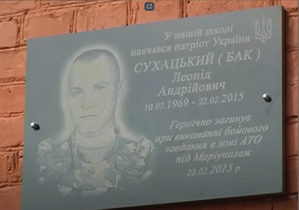 Меморіальна дошка пам'яті Леоніда Сухацького