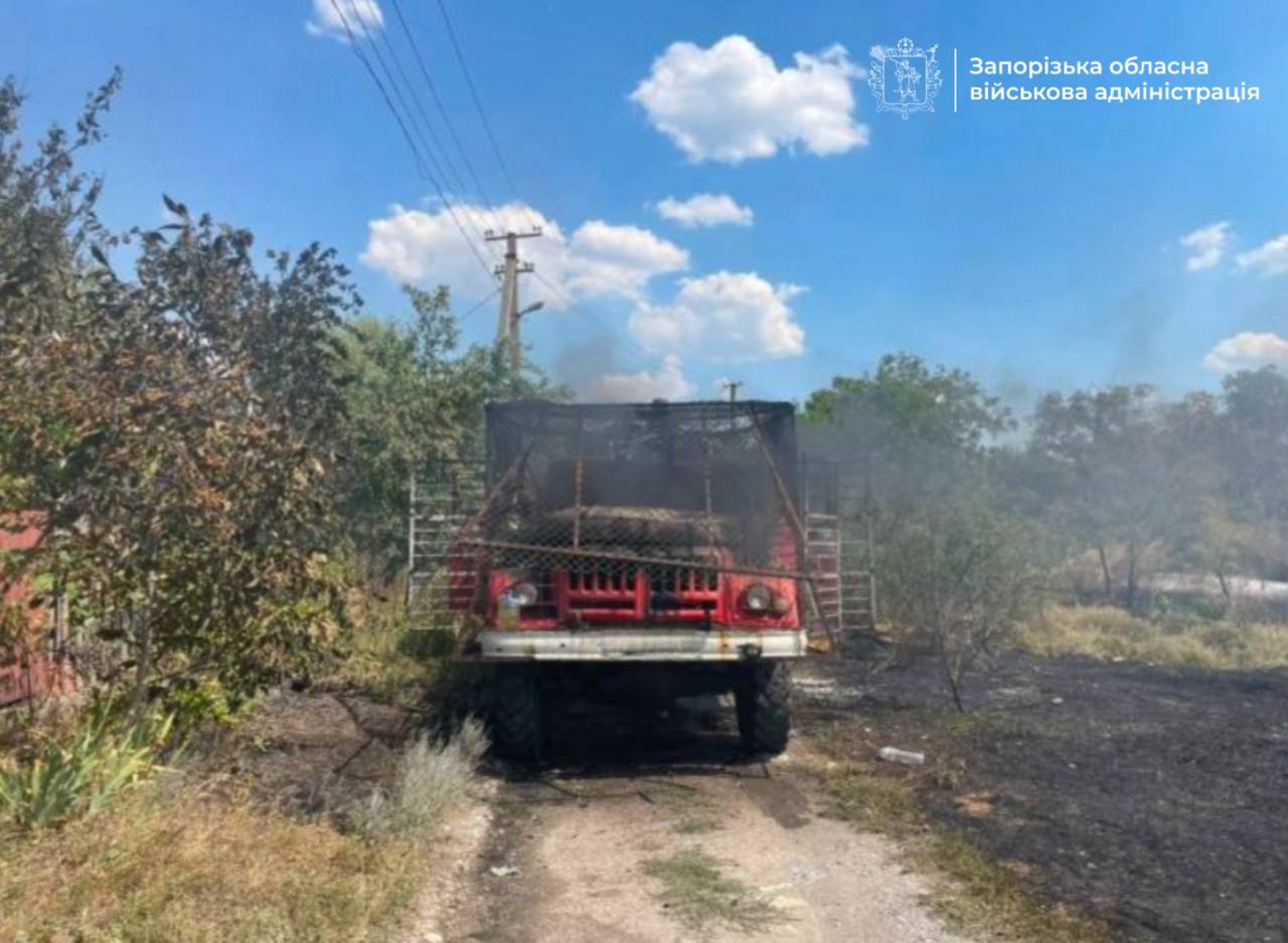 Уражена автівка ДСНС на Запоріжжі
