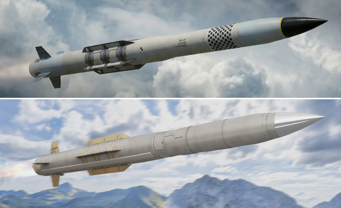Візуальне порівняння ракет PAC-3 ACE та PAC-3 MSE
