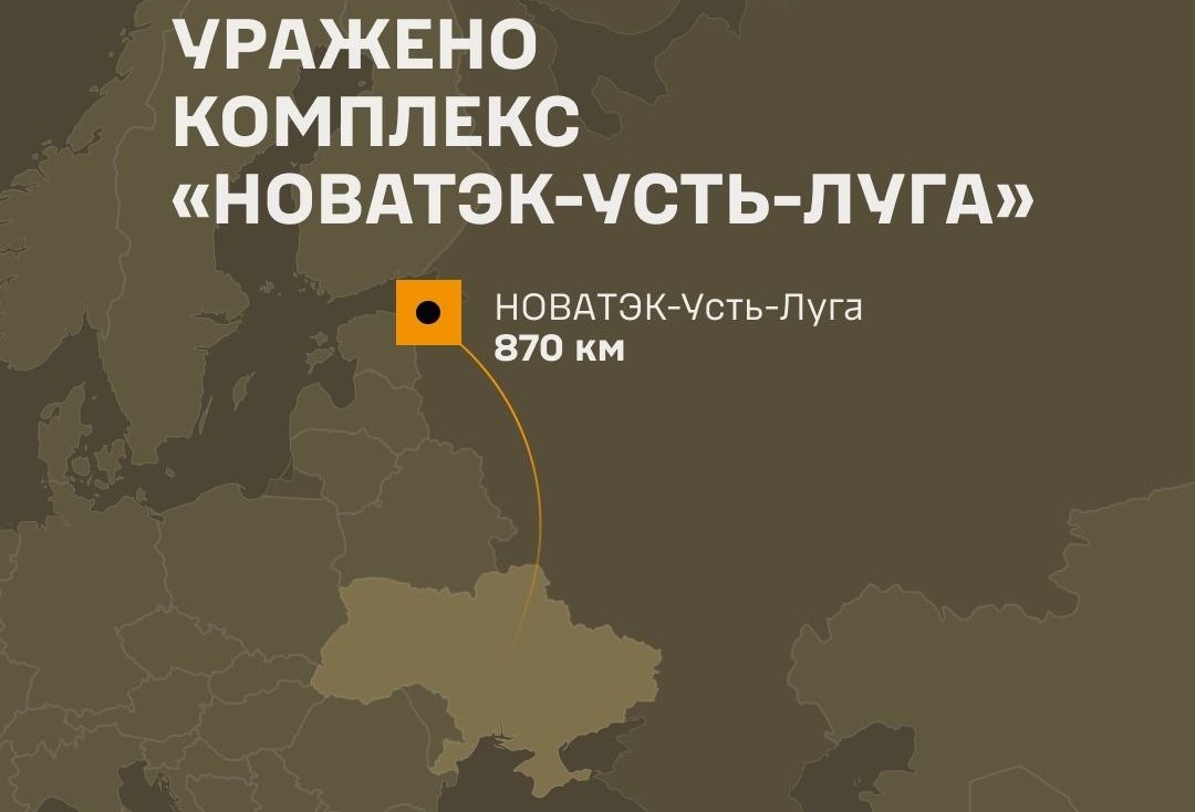 Мапа з відстанню ураженого російського комплексу від України