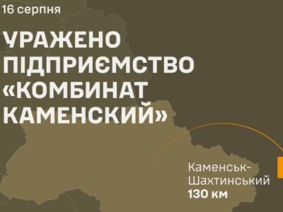 Уражено підприємство ВПК рф «Комбинат Каменский»